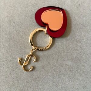 Chic Gold and Red Heart jimmy choo key chain